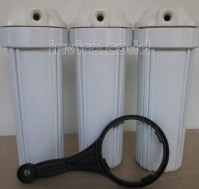 Housing Filter Ukuran 10” Warna Putih Drat In-Out 1/4” Taiwan