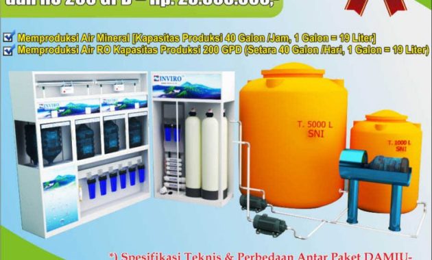 Paket Kombinasi Damiu Mineral dan RO Kapasitas 200 GPD