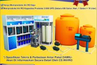 Paket Depot Air Minum RO Kapasitas 2.000 GPD (Setara 400 Galon perHari) RO Only (Hanya Memproduksi Air RO Saja)